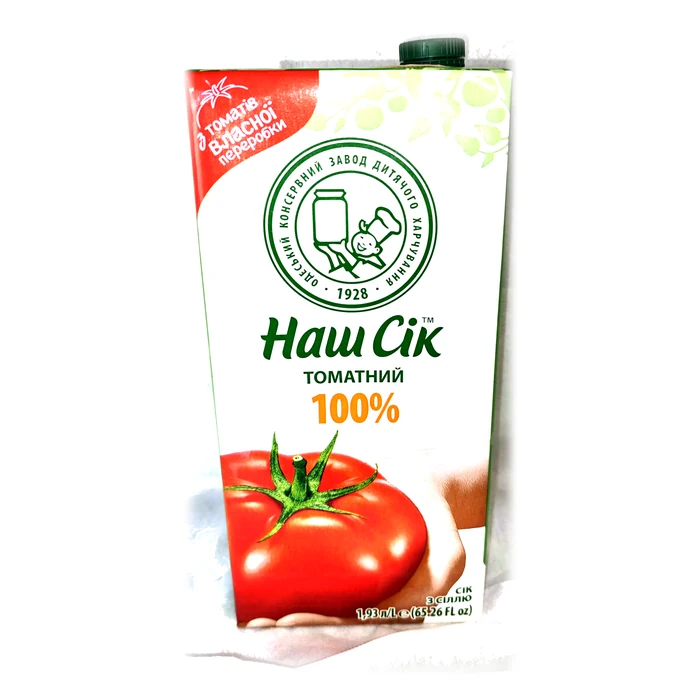Наш Сік Томатний 100% — succo di pomodoro con sale