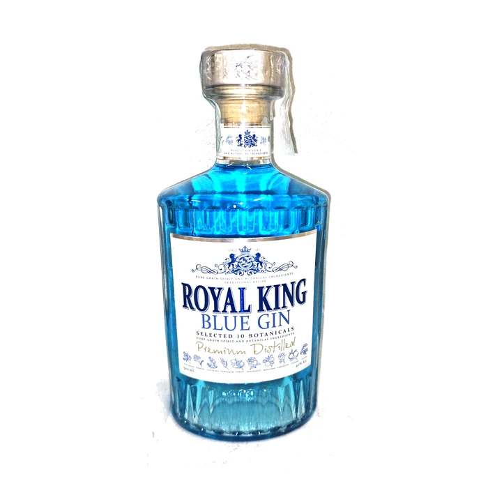 Royal King Blue Gin — gin premium distillato, 10 botaniche