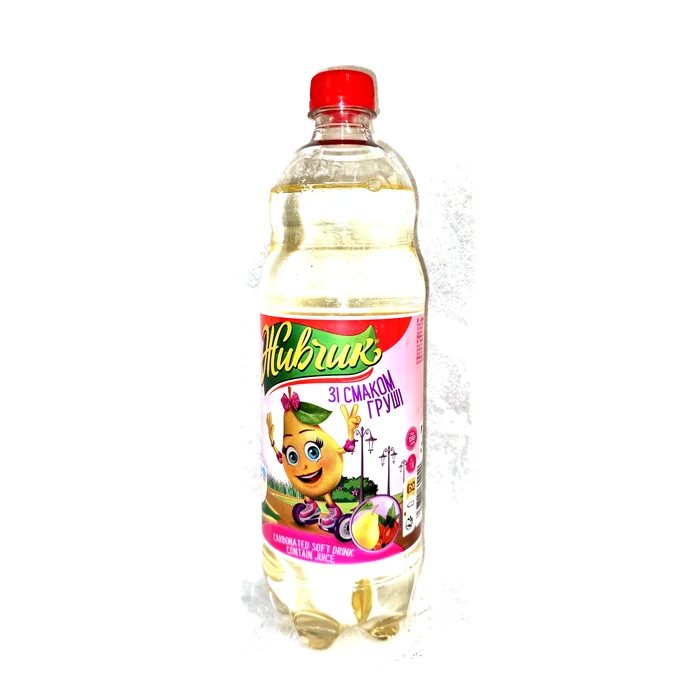 Живчик Зі смаком груші — bibita gassata alla pera con succo
