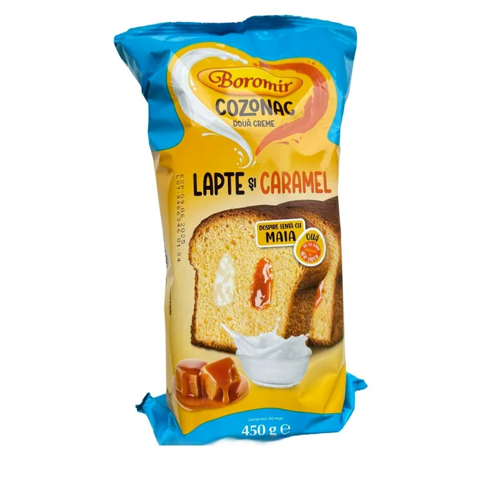 Boromir Cozonac due creme, latte e caramello
