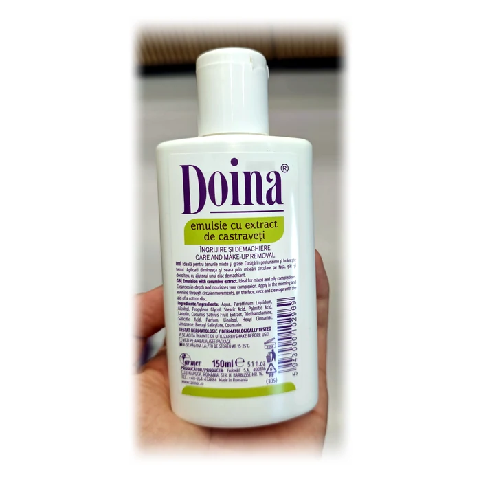 Doina Emulsie cu extract de castraveți — emulsione struccante al cetriolo