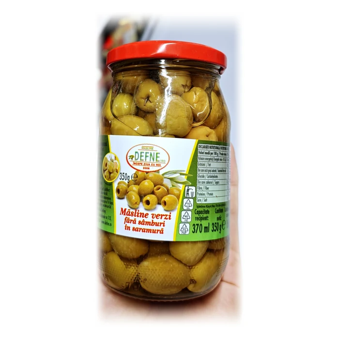 Defne Măsline verzi fără sâmburi — olive verdi denocciolate in salamoia