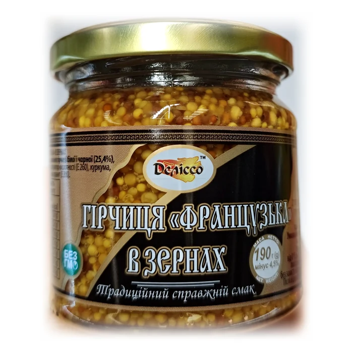 Delicco Гірчиця «Французька» в зернах — senape in grani alla francese