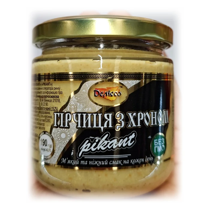 Delicco Гірчиця з хроном «Pikant» — senape ucraina al rafano