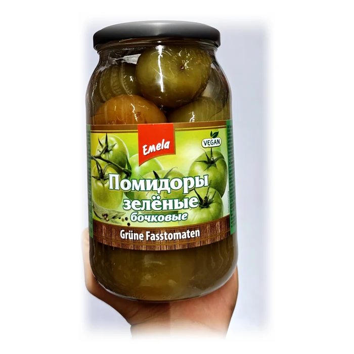 Emela Помидоры зелёные бочковые — pomodori verdi in salamoia, stile barile