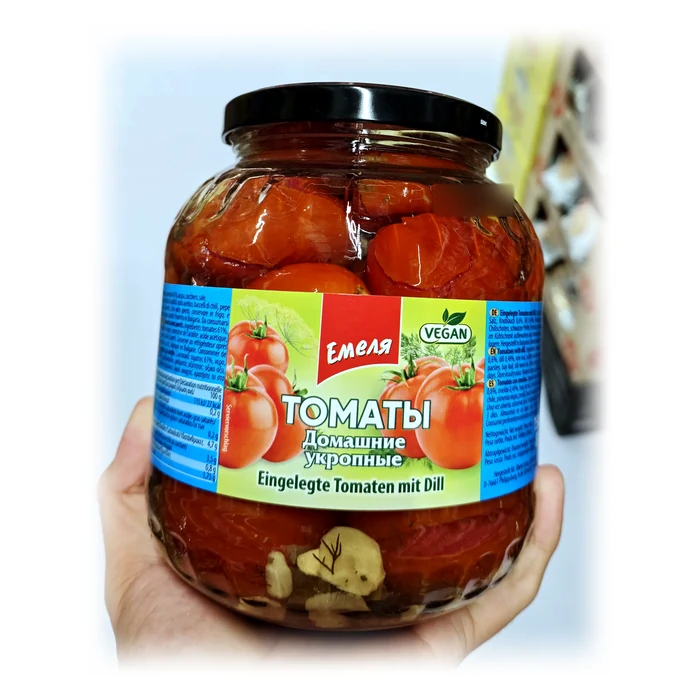 Емеля Томаты домашние укропные — pomodori marinati all'aneto, vaso grande