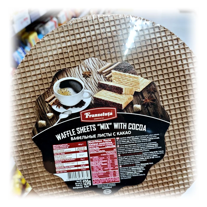 Franzeluța Waffle sheets «Mix» — fogli di cialda con cacao