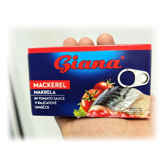 Giana Makrela v rajčatové omáčce — sgombro in salsa di pomodoro