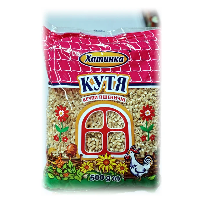 Хатинка Кутя, крупи пшеничні — grano intero per kutia