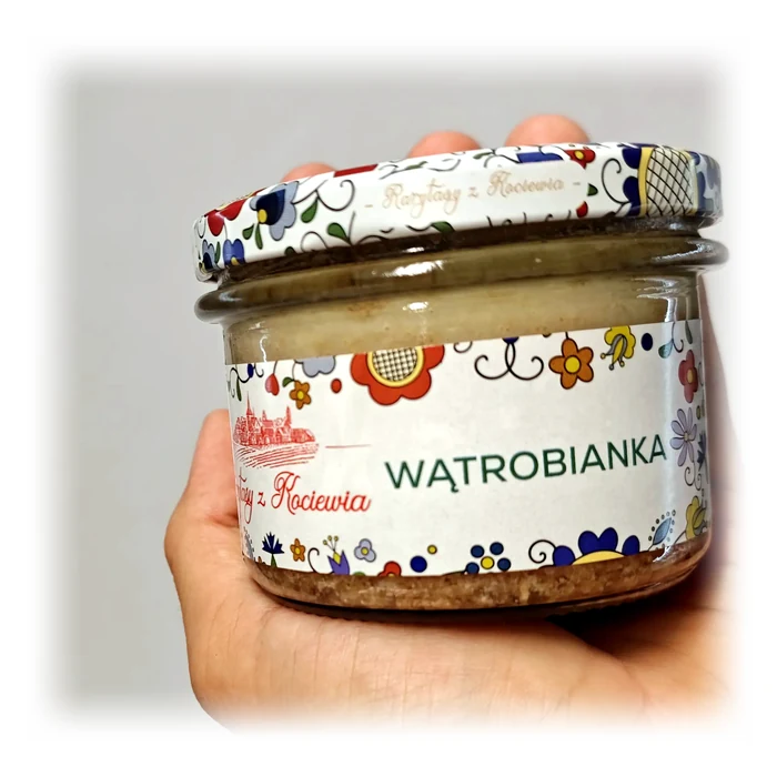 Rarytasy z Kociewia Wątrobianka — paté di fegato di maiale nel vasetto