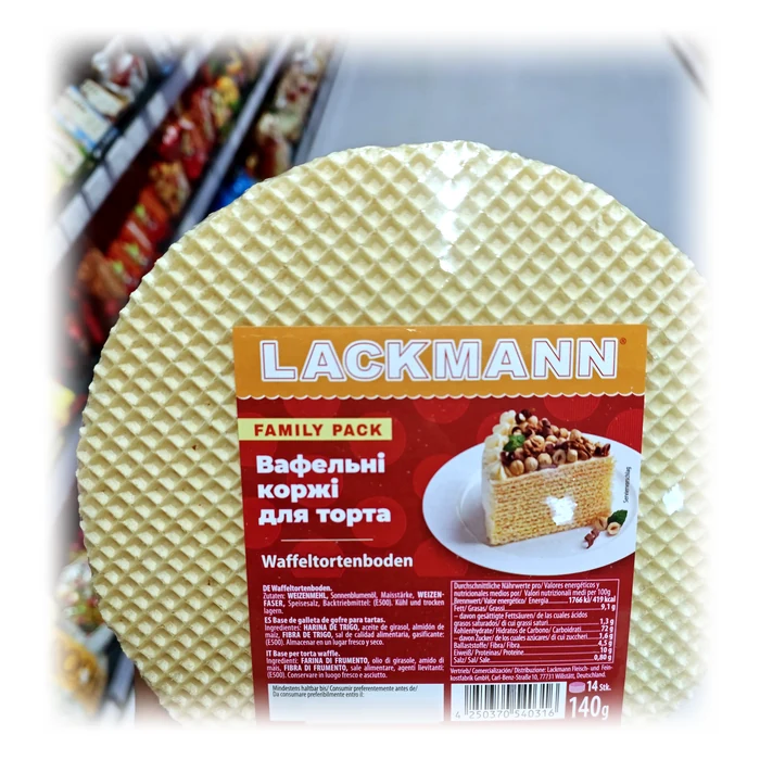 Lackmann Vafelni korži — cialde per torta