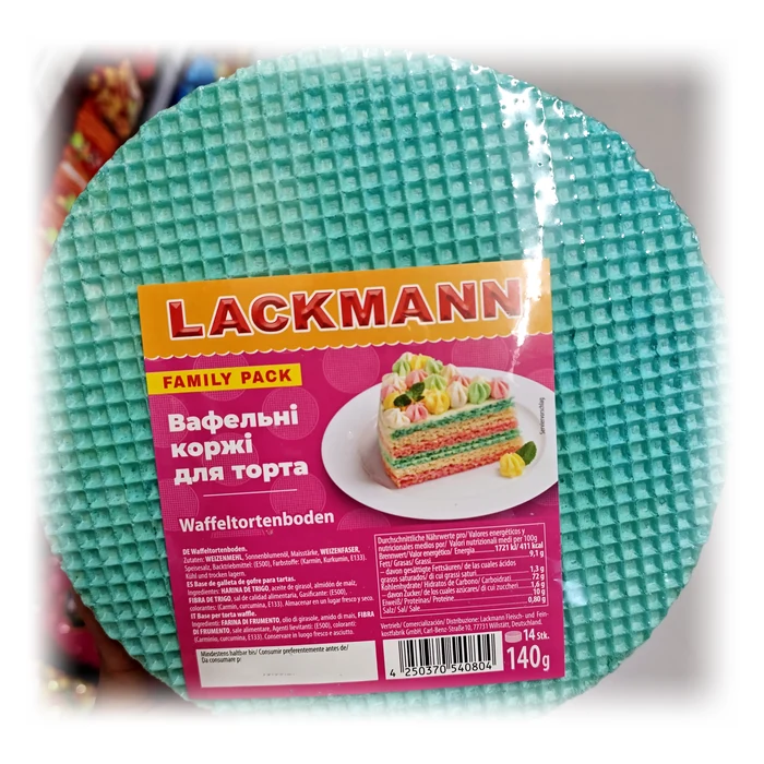 Lackmann Vafelni korži — cialde per torta colorate