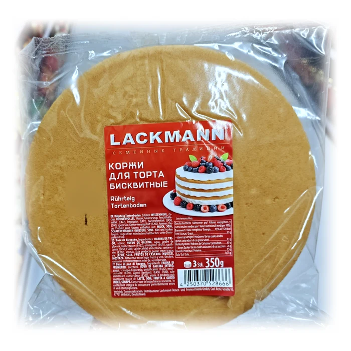 Lackmann Korži biskvitnye — dischi di pan di Spagna