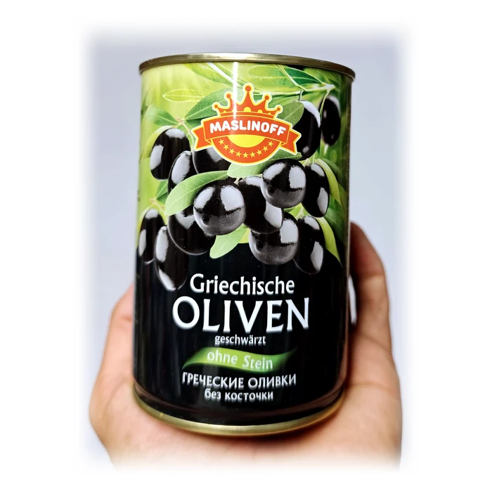 Maslinoff Griechische Oliven geschwärzt ohne Stein — olive nere greche denocciolate