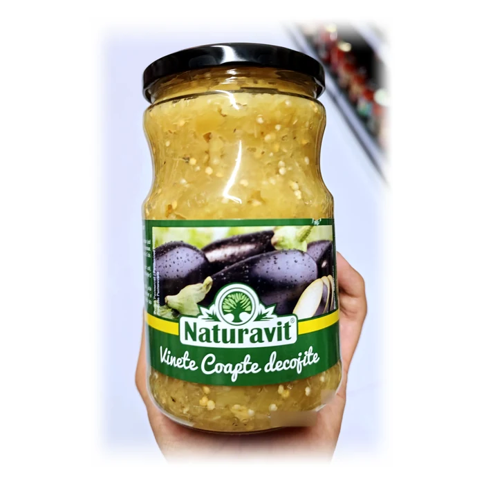 Naturavit Vinete coapte decojite — melanzane arrostite e pelate, pronte per la salată de vinete