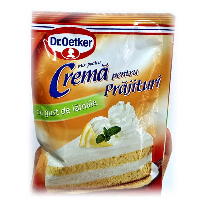 Dr. Oetker Mix pentru cremă pentru prăjituri cu gust de lămâie — crema per torte al limone