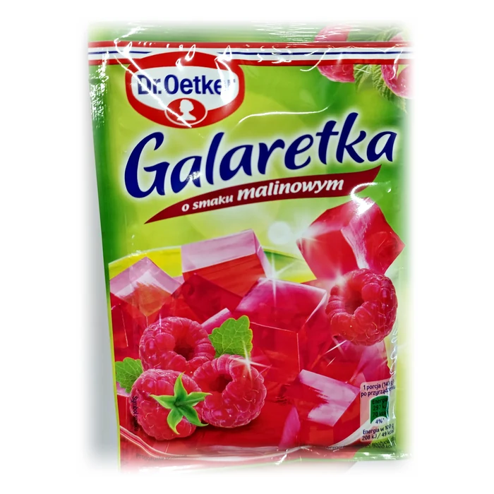 Dr. Oetker Galaretka o smaku malinowym — gelatina al lampone