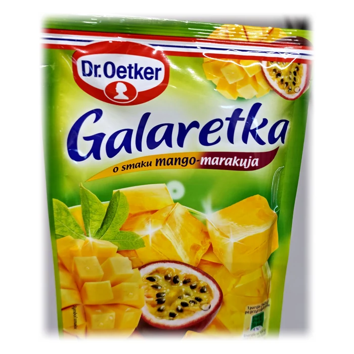 Dr. Oetker Galaretka o smaku mango-marakuja — gelatina mango e frutto della passione