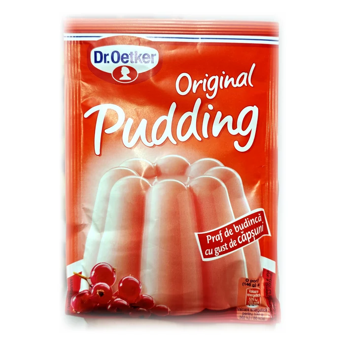 Dr. Oetker Original Pudding cu gust de căpșuni — preparato per budino alla fragola