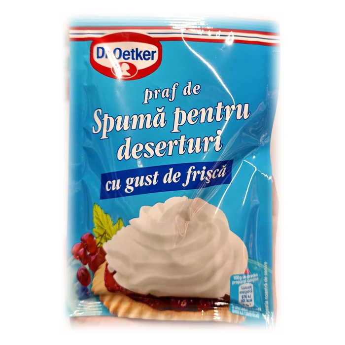 Dr. Oetker Praf de spumă pentru deserturi cu gust de frișcă — preparato per panna montata