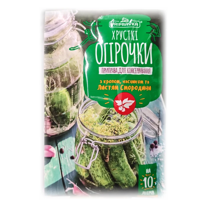 Pripravka Хрусткі огірочки — condimento per conservare i cetrioli