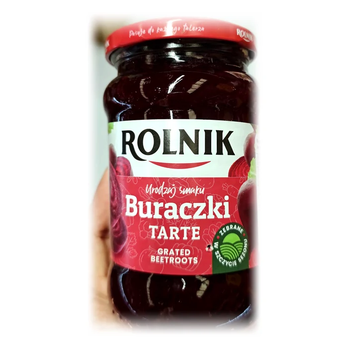 Rolnik Buraczki tarte — barbabietola rossa grattugiata e marinata
