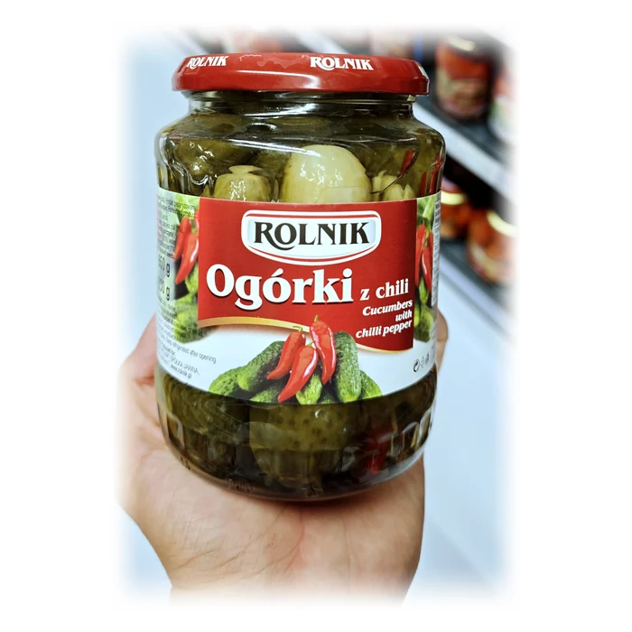 Rolnik Ogórki z chili — cetriolini piccanti con peperoncino