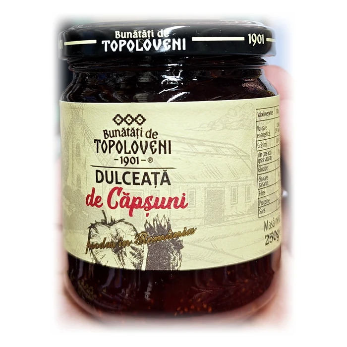 Bunătăți de Topoloveni Dulceață de căpșuni — fragole intere in sciroppo