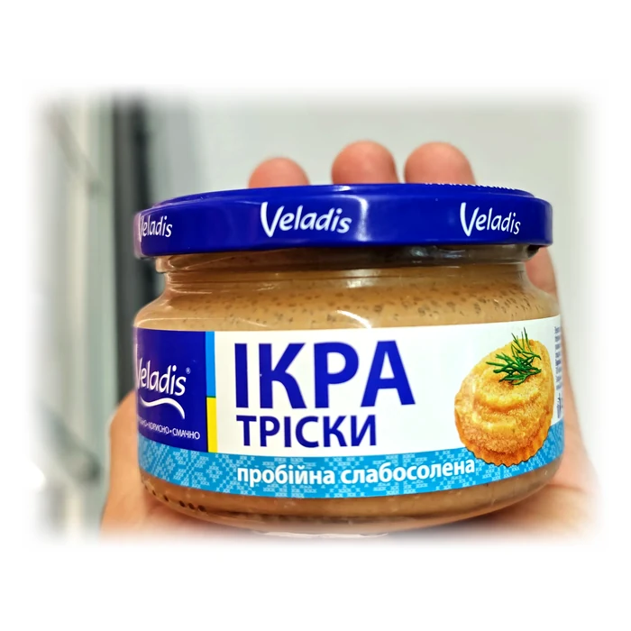 Veladis Ікра тріски пробійна слабосолена — crema di uova di merluzzo poco salata