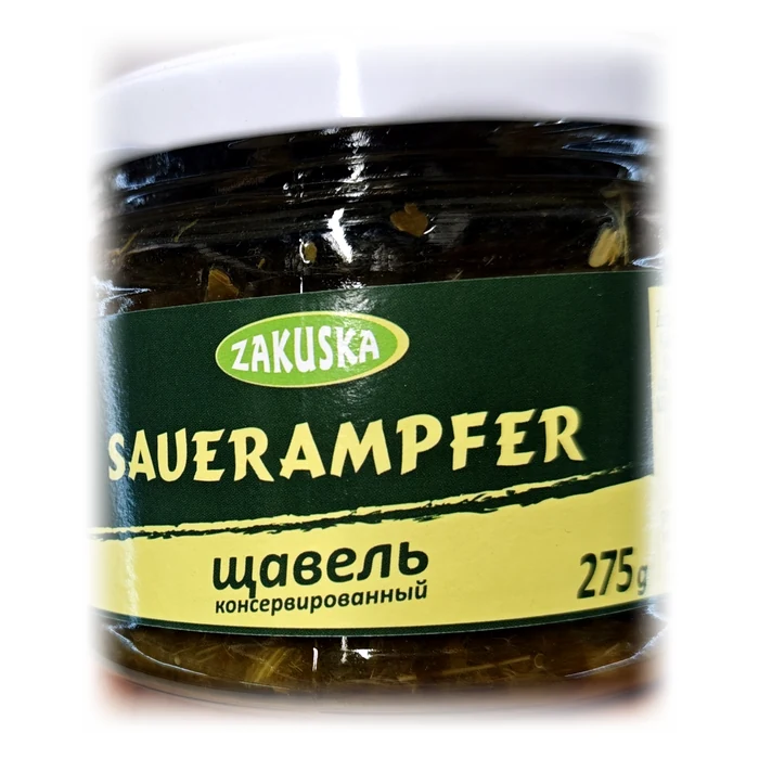 Zakuska Щавель консервированный / Sauerampfer — acetosa in salamoia