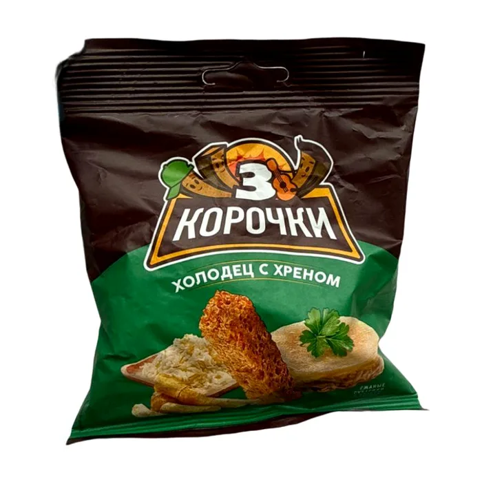 3 Korochki Crostini di segale gusto holodets e rafano