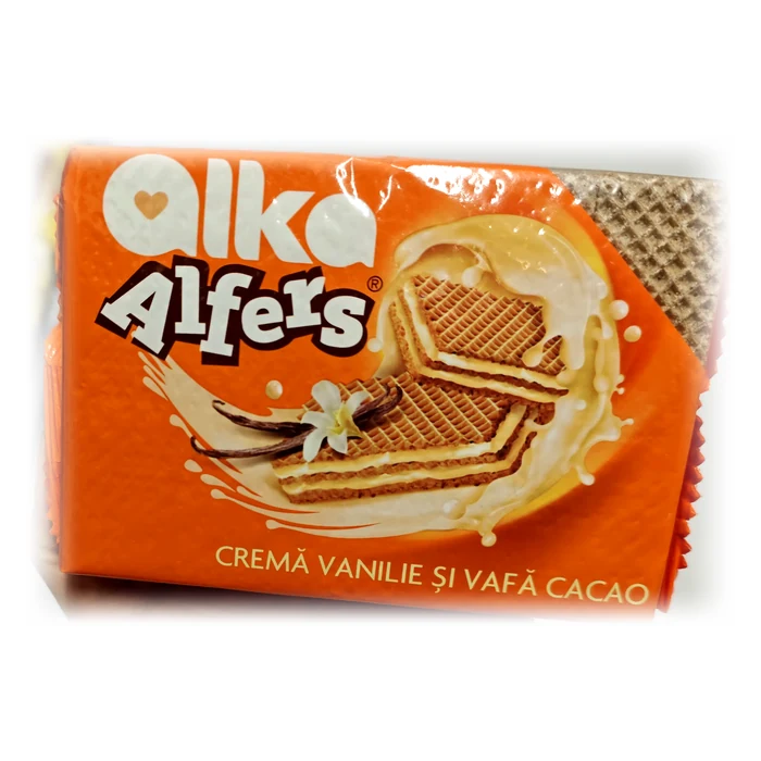 Alka Alfers — wafer crema alla vaniglia su cialda al cacao