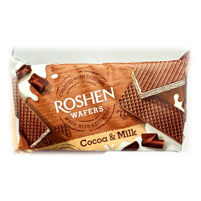 Roshen Wafers Cocoa & Milk — wafer cacao e latte