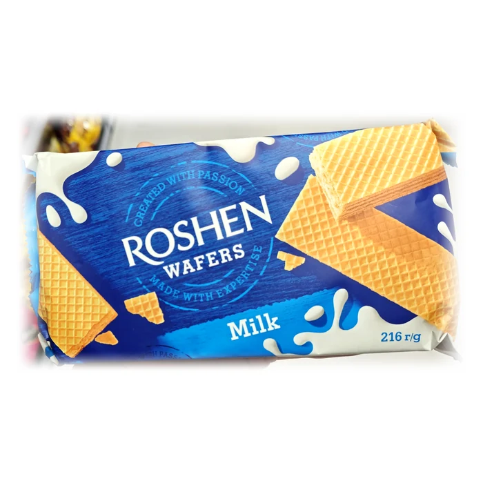 Roshen Wafers Milk — wafer alla crema di latte