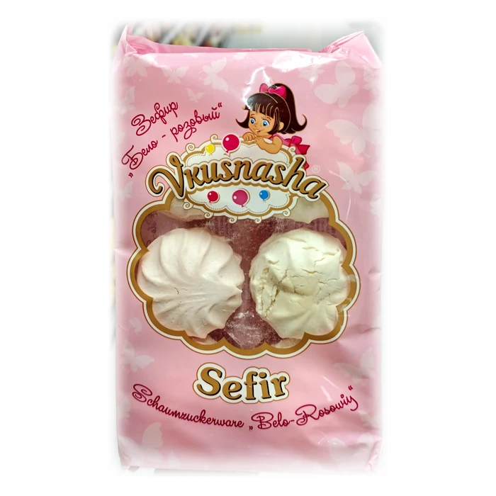 Vkusnasha Sefir «Belo-rozovyj» — bianco e rosa